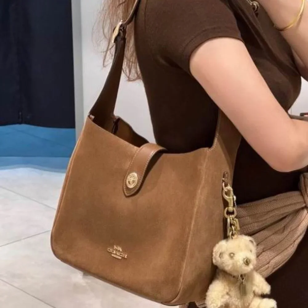 Coach Brown Suede Shoulder Bag - Picture 4 of 13